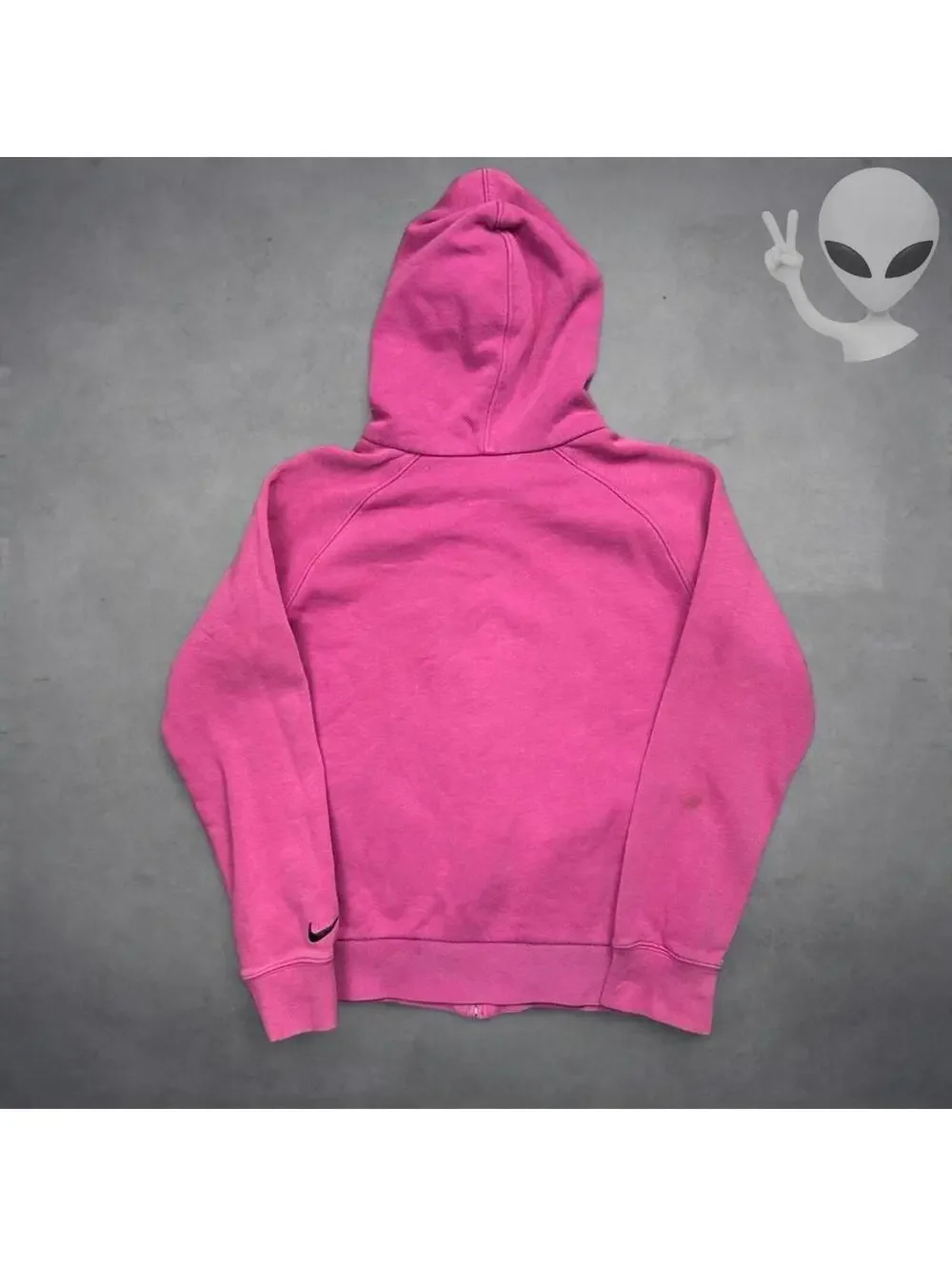 Vintage Nike Spellout Script Logo Full Zip Hoodie Womens S Pink Y2K Streetwear